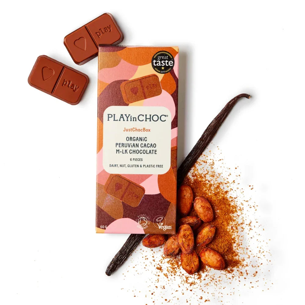 JustChoc Box - lífrænt súkkulaði - M.ilk 60g