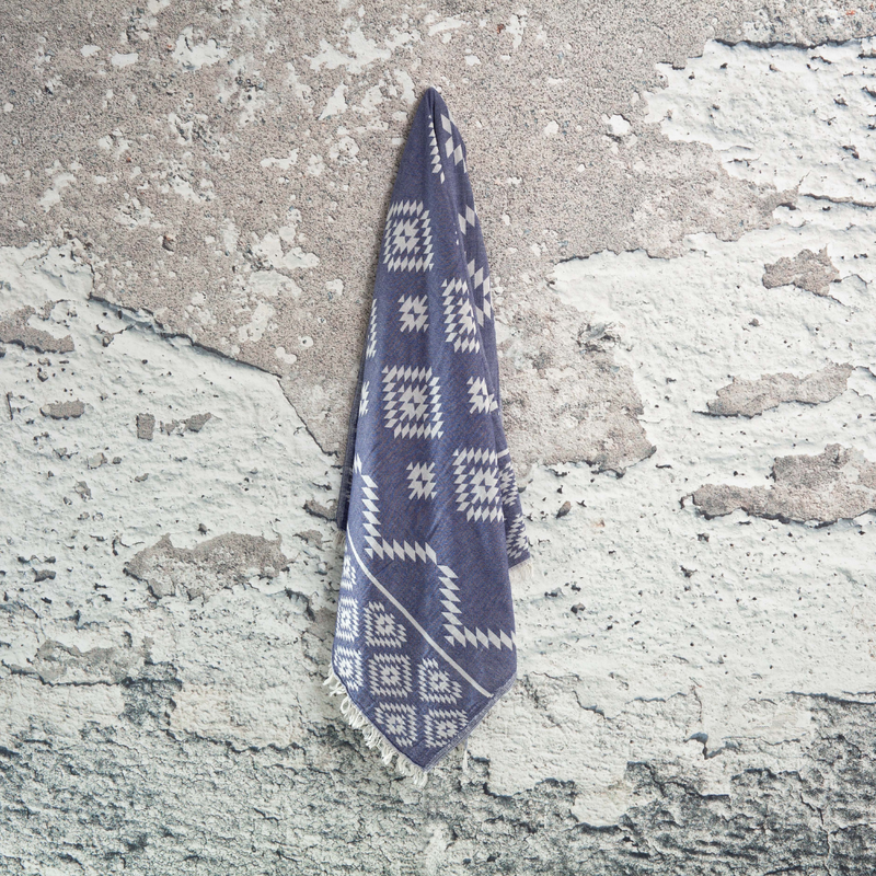 Asarcik Peshtemal handklæði - Dökkblátt