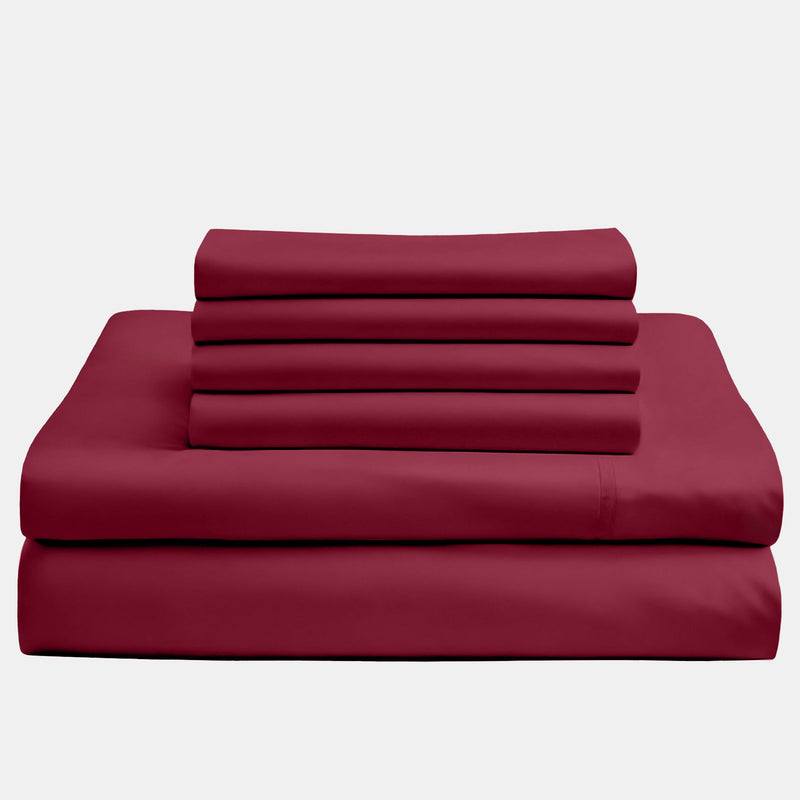 Bambus Lak / Fitted Sheet - Burgundy