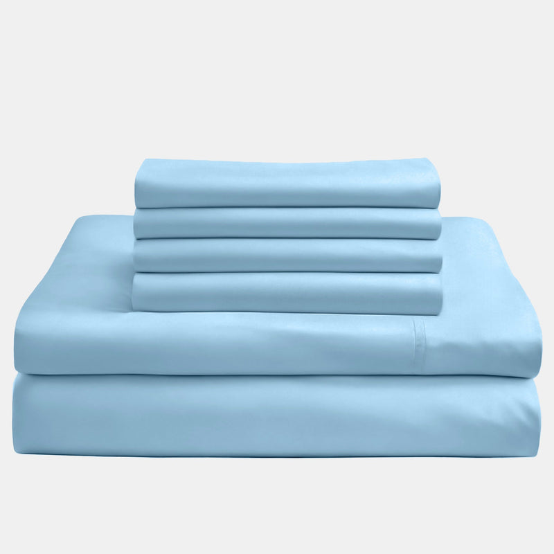 Bambus Lak / Fitted Sheet - Light Blue