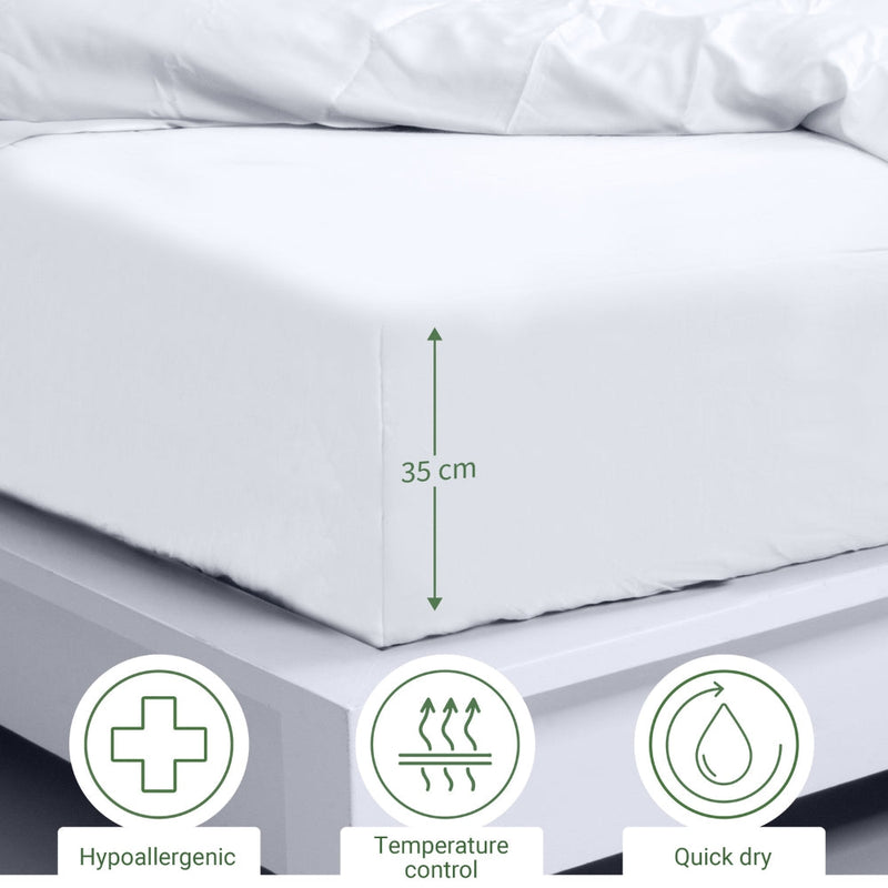 Bambus Lak / Fitted Sheet - White