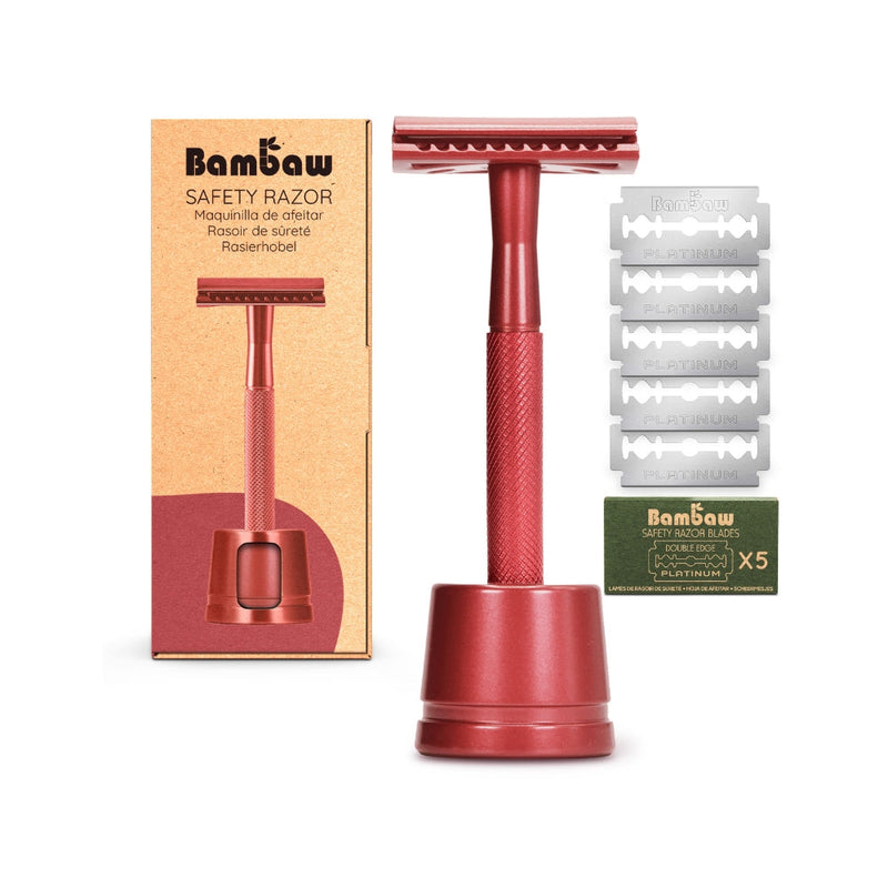 Öryggisrakvél + standur dimmrauð