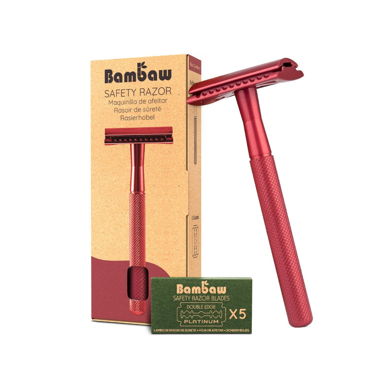 Öryggisrakvél dimmrauð