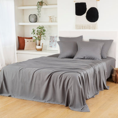 Bambus Lak / Fitted Sheet - Dark Grey