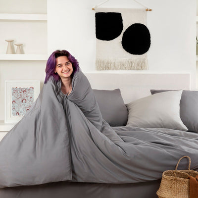 Bambus Lak / Fitted Sheet - Dark Grey