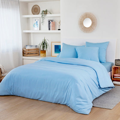 Bambus Lak / Fitted Sheet - Light Blue