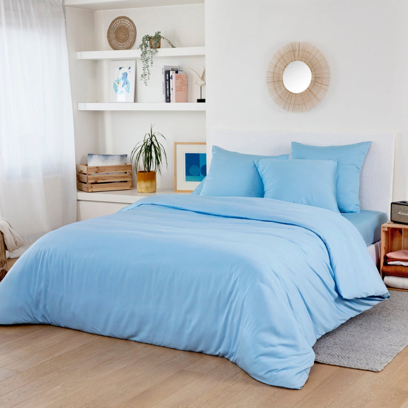 Bambus Lak / Fitted Sheet - Light Blue