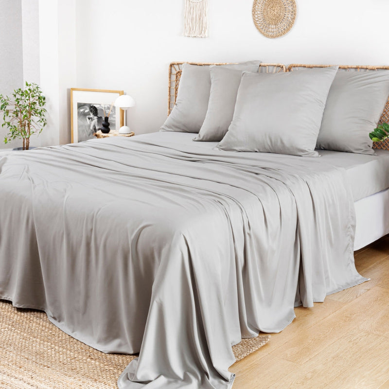 Bambus Lak / Fitted Sheet - Light Grey