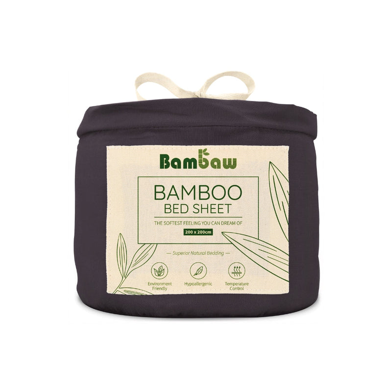 Bambus Lak / Fitted Sheet - Charcoal