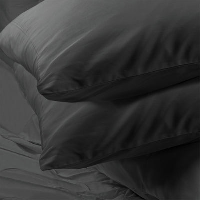 Bambus Lak / Fitted Sheet - Charcoal
