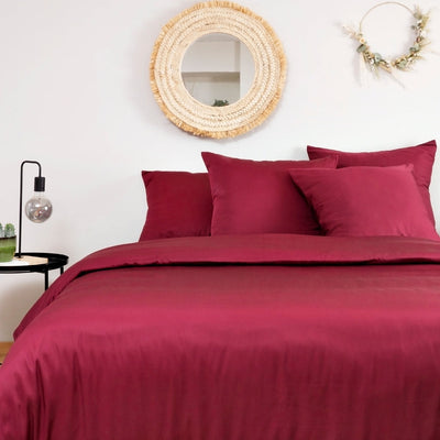 Bambus Lak / Fitted Sheet - Burgundy