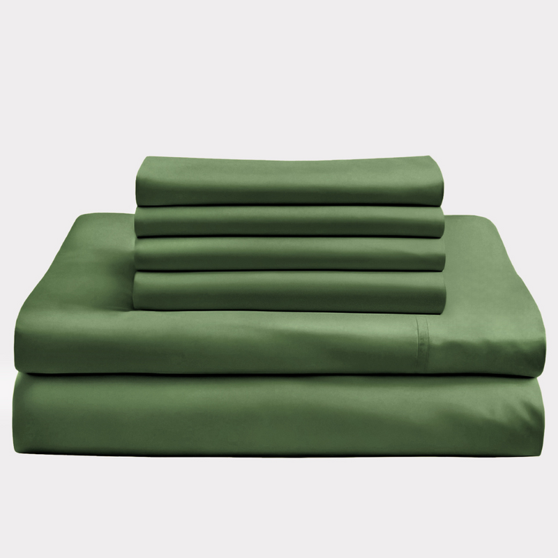 Bambus Lak / Fitted Sheet - Olive