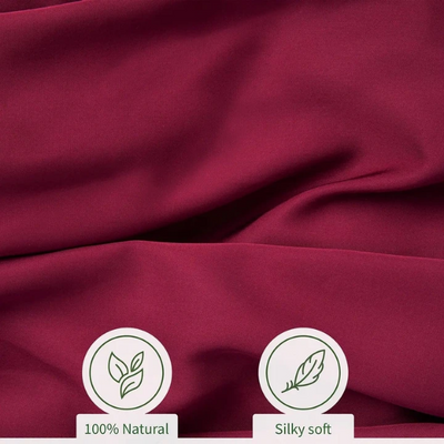 Bambus Lak / Fitted Sheet - Burgundy