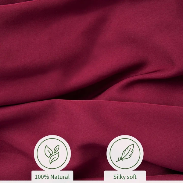 Bambus Lak / Fitted Sheet - Burgundy