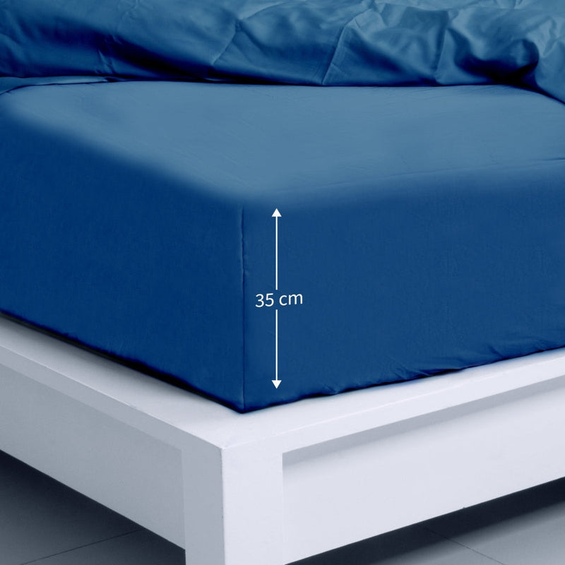 Bambus Lak / Fitted Sheet - Navy Blue