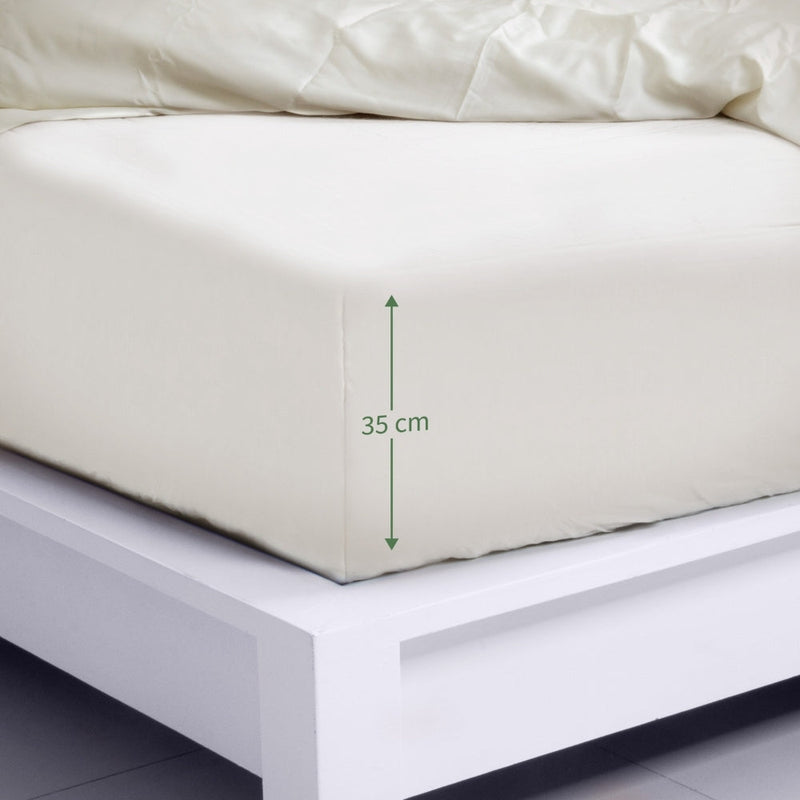 Bambus Lak / Fitted Sheet - Ivory